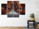 Obraz Wieloczęściowy Ścieżka W Głąb Jesiennego Lasu Canvas Naturalny 80x60 LBS-1886-NC80-60_2X20-60_2X20-40