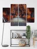 Obraz Wieloczęściowy Ścieżka W Głąb Jesiennego Lasu Canvas Naturalny 80x60 LBS-1886-NC80-60_2X20-60_2X20-40