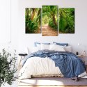 Obraz Wieloczęściowy Ścieżka W Tropikalnym Lesie 3D Canvas Naturalny 90x60 LBS-1955-NC90-60_1X30-60_2X30-45