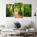 Obraz Wieloczęściowy Ścieżka W Tropikalnym Lesie 3D Canvas Naturalny 90x60 LBS-1955-NC90-60_1X30-60_2X30-45