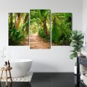 Obraz Wieloczęściowy Ścieżka W Tropikalnym Lesie 3D Canvas Naturalny 90x60 LBS-1955-NC90-60_1X30-60_2X30-45