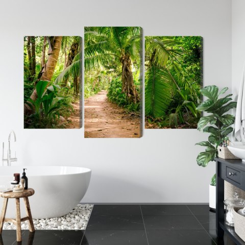 Obraz Wieloczęściowy Ścieżka W Tropikalnym Lesie 3D Canvas Naturalny 90x60 LBS-1955-NC90-60_1X30-60_2X30-45
