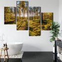 Obraz Wieloczęściowy Słoneczny Leśny Krajobraz 3D Canvas 120x75 LBS-1927-C120-75_2X30-75_2X30-45