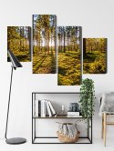 Obraz Wieloczęściowy Słoneczny Leśny Krajobraz 3D Canvas 120x75 LBS-1927-C120-75_2X30-75_2X30-45