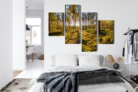 Obraz Wieloczęściowy Słoneczny Leśny Krajobraz 3D Canvas Naturalny 80x50 LBS-1927-NC80-50_2X20-50_2X20-30