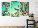 Obraz Wieloczęściowy Widok Z Dołu Na Palmy Canvas 120x80 LBS-2015-C120-80_1X40-80_2X40-60