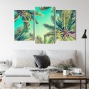 Obraz Wieloczęściowy Widok Z Dołu Na Palmy Canvas Naturalny 90x60 LBS-2015-NC90-60_1X30-60_2X30-45