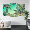 Obraz Wieloczęściowy Widok Z Dołu Na Palmy Canvas Naturalny 90x60 LBS-2015-NC90-60_1X30-60_2X30-45