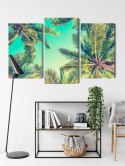 Obraz Wieloczęściowy Widok Z Dołu Na Palmy Canvas Naturalny 90x60 LBS-2015-NC90-60_1X30-60_2X30-45