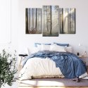 Obraz Wieloczęściowy Wschód Słońca W Lesie Canvas Naturalny 90x60 LBS-1853-NC90-60_1X30-60_2X30-45