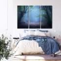Obraz Wieloczęściowy Zamglony Leśny Krajobraz 3D Canvas 120x80 LBS-1909-C120-80_3X40-80