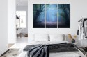 Obraz Wieloczęściowy Zamglony Leśny Krajobraz 3D Canvas 120x80 LBS-1909-C120-80_3X40-80