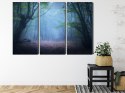 Obraz Wieloczęściowy Zamglony Leśny Krajobraz 3D Canvas 120x80 LBS-1909-C120-80_3X40-80