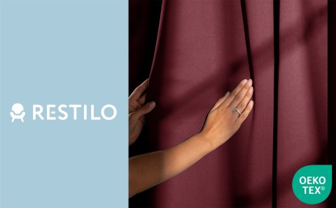 Zasłona BLACKOUT  czerwony przelotki srebrne 140x245 ameliahome - CURT/AH/BLACKOUT/EYELETS/WINE/140