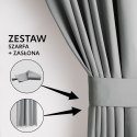 Zasłona BLACKOUT kolor szary przelotki srebrne 140x245 ameliahome - CURT/AH/BLACKOUT/EYELETS/SILVER/140X