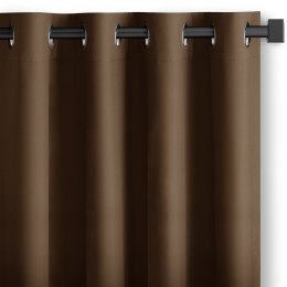 RESTILO zasłona CARLI kolor brązowy gładki styl klasyczny przelotki srebrne materiał oxford 200x250 - CURT/RES/OXFORD/CARLI/EYEL