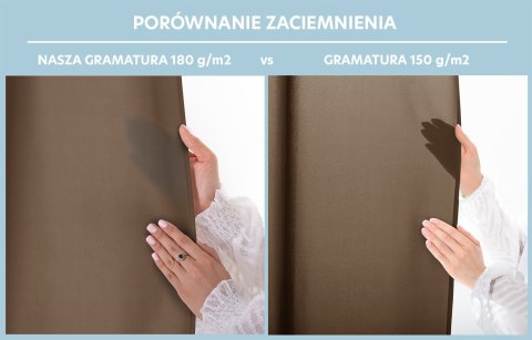 RESTILO zasłona CARLI kolor brązowy gładki styl klasyczny przelotki srebrne materiał oxford 200x250 - CURT/RES/OXFORD/CARLI/EYEL