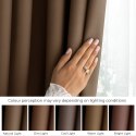 RESTILO zasłona CARLI kolor brązowy gładki styl klasyczny przelotki srebrne materiał oxford 200x270 - CURT/RES/OXFORD/CARLI/EYEL