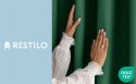 RESTILO zasłona CARLI kolor butelkowa zieleń gładki styl klasyczny przelotki srebrne materiał oxford 200x270 - CURT/RES/OXFORD/C