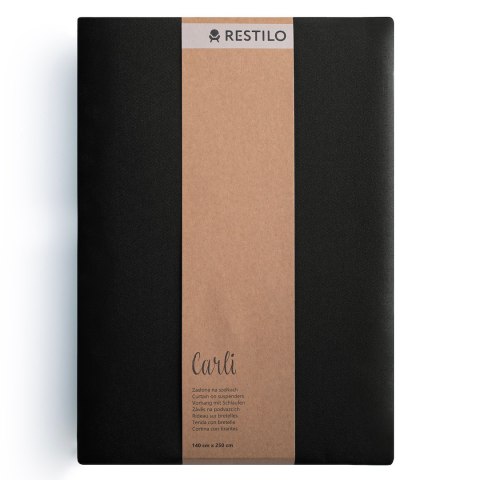 RESTILO zasłona CARLI kolor czarny gładki styl klasyczny przelotki srebrne materiał oxford 200x270 - CURT/RES/OXFORD/CARLI/EYELE