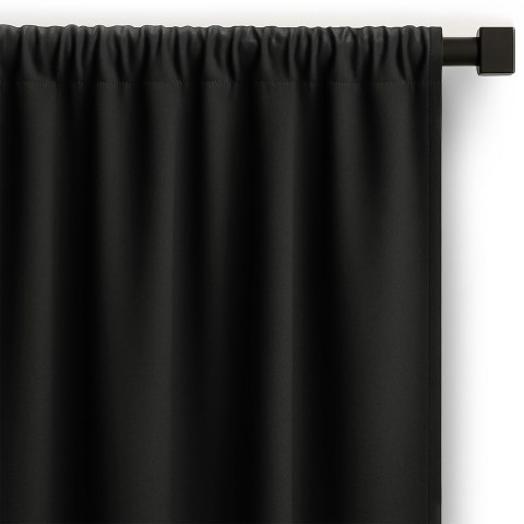 RESTILO zasłona CARLI kolor czarny gładki styl klasyczny taśma materiał oxford 200x270 - CURT/RES/OXFORD/CARLI/PLEAT/BLACK/200X2