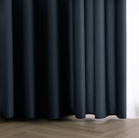 RESTILO zasłona CARLI kolor indygo gładki styl klasyczny przelotki srebrne materiał oxford 200x270 - CURT/RES/OXFORD/CARLI/EYELE