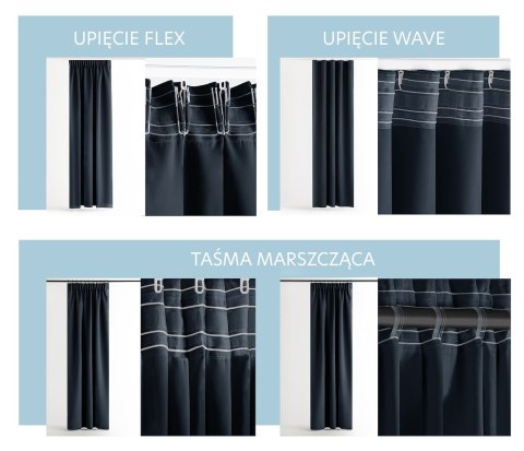 RESTILO zasłona CARLI kolor indygo gładki styl klasyczny taśma materiał oxford 200x270 - CURT/RES/OXFORD/CARLI/PLEAT/INDIGO/200X