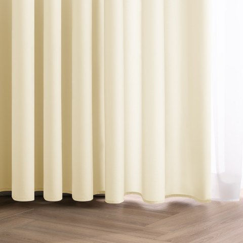 RESTILO zasłona CARLI kolor kremowy gładki styl klasyczny przelotki srebrne materiał oxford 200x270 - CURT/RES/OXFORD/CARLI/EYEL