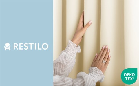 RESTILO zasłona CARLI kolor kremowy gładki styl klasyczny taśma materiał oxford 200x270 - CURT/RES/OXFORD/CARLI/PLEAT/CREAM/200X