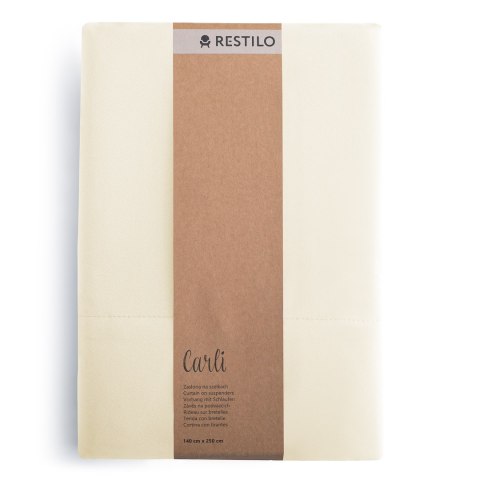 RESTILO zasłona CARLI kolor kremowy gładki styl klasyczny taśma materiał oxford 200x270 - CURT/RES/OXFORD/CARLI/PLEAT/CREAM/200X