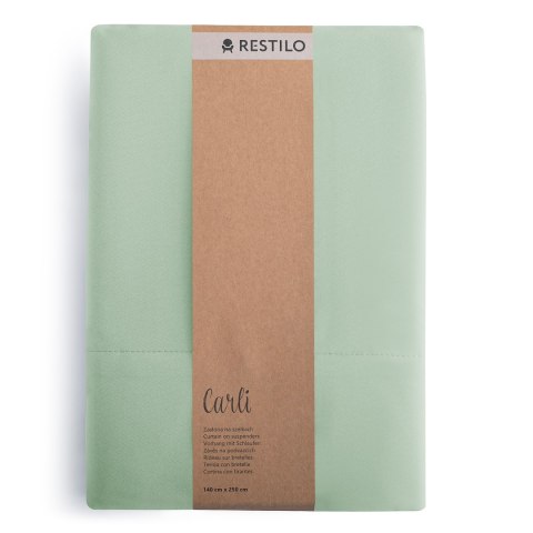 RESTILO zasłona CARLI kolor miętowy gładki styl klasyczny taśma materiał oxford 200x270 - CURT/RES/OXFORD/CARLI/PLEAT/MINT/200X2