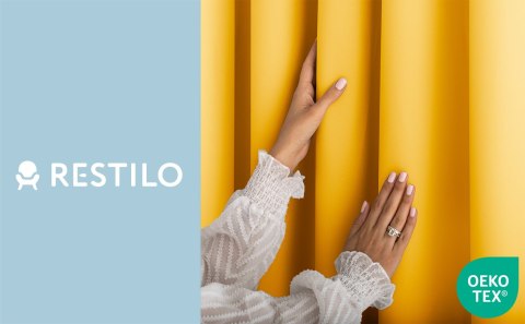 RESTILO zasłona CARLI kolor musztardowy gładki styl klasyczny przelotki srebrne materiał oxford 200x250 - CURT/RES/OXFORD/CARLI/