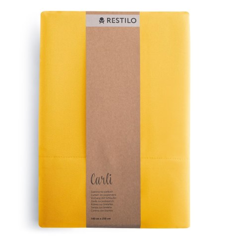 RESTILO zasłona CARLI kolor musztardowy gładki styl klasyczny przelotki srebrne materiał oxford 200x270 - CURT/RES/OXFORD/CARLI/