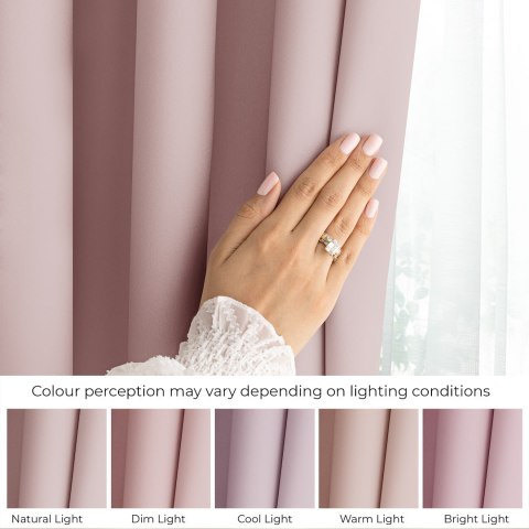 RESTILO zasłona CARLI kolor pudrowy róż gładki styl klasyczny taśma materiał oxford 200x270 - CURT/RES/OXFORD/CARLI/PLEAT/PINK/2