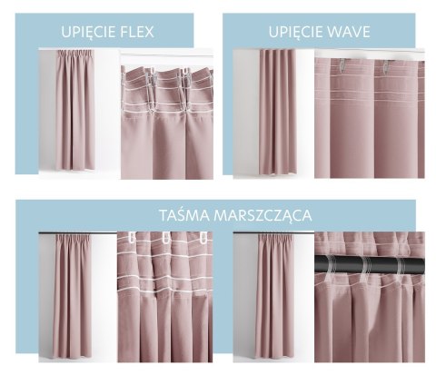 RESTILO zasłona CARLI kolor pudrowy róż gładki styl klasyczny taśma materiał oxford 200x270 - CURT/RES/OXFORD/CARLI/PLEAT/PINK/2