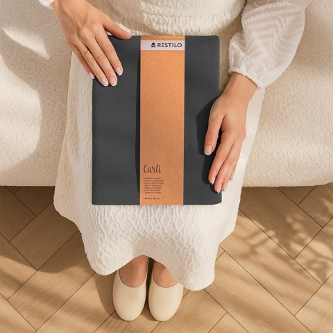 RESTILO zasłona CARLI kolor stalowy gładki styl klasyczny przelotki srebrne materiał oxford 200x250 - CURT/RES/OXFORD/CARLI/EYEL