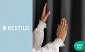 RESTILO zasłona CARLI kolor stalowy gładki styl klasyczny przelotki srebrne materiał oxford 200x250 - CURT/RES/OXFORD/CARLI/EYEL