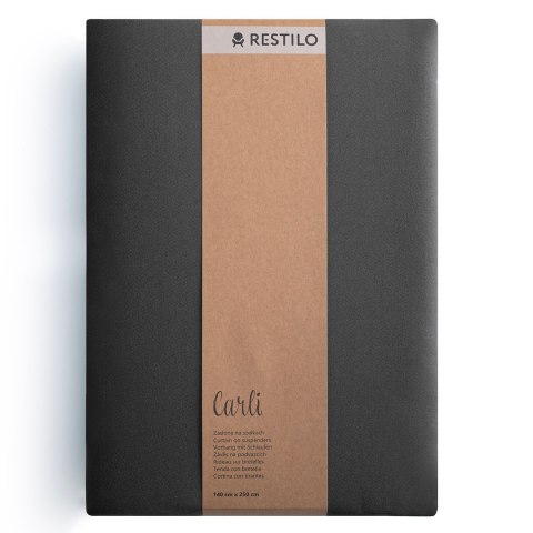 RESTILO zasłona CARLI kolor stalowy gładki styl klasyczny taśma materiał oxford 200x270 - CURT/RES/OXFORD/CARLI/PLEAT/CHARCOAL/2