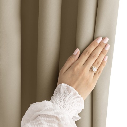 RESTILO zasłona CARLI kolor beżowy gładki styl klasyczny taśma materiał oxford 200x270 - CURT/RES/OXFORD/CARLI/PLEAT/BEIGE/200X2