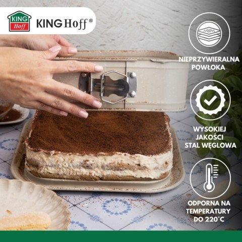 FORMA BLACHA KWADRATOWA ROZPINANA DO CIASTA 27,5x27,5cm KINGHOFF KH-1977