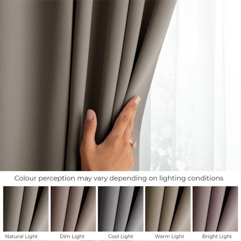 RESTILO zasłona BLACKOUT kolor beżowy szarfa upinająca styl klasyczny taśma materiał blackout 140x230 - CURT/AH/BLACKOUT/PLEAT/B