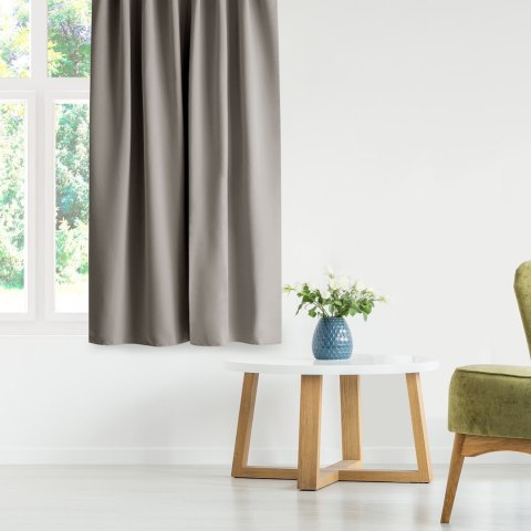 RESTILO zasłona BLACKOUT kolor beżowy szarfa upinająca styl klasyczny taśma materiał blackout 200x270 - CURT/AH/BLACKOUT/PLEAT/B