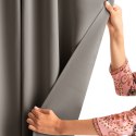 RESTILO zasłona BLACKOUT kolor beżowy szarfa upinająca styl klasyczny taśma materiał blackout 200x270 - CURT/AH/BLACKOUT/PLEAT/B