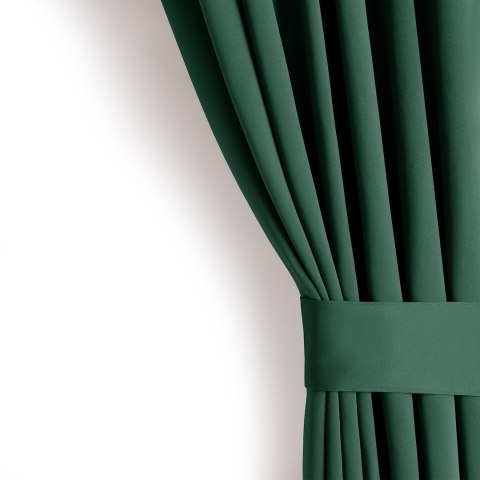 RESTILO zasłona BLACKOUT kolor butelkowa zieleń szarfa upinająca styl klasyczny taśma materiał blackout 200x300 - CURT/AH/BLACKO