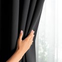 RESTILO zasłona BLACKOUT kolor czarny szarfa upinająca styl klasyczny taśma materiał blackout 140x300 - CURT/AH/BLACKOUT/PLEAT/B