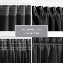 RESTILO zasłona BLACKOUT kolor czarny szarfa upinająca styl klasyczny taśma materiał blackout 140x300 - CURT/AH/BLACKOUT/PLEAT/B