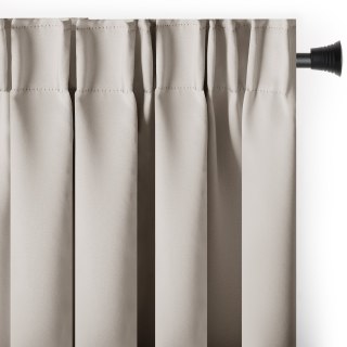 RESTILO zasłona BLACKOUT kolor jasny beżowy szarfa upinająca styl klasyczny taśma materiał blackout 285x250 - CURT/AH/BLACKOUT/P