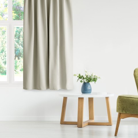 RESTILO zasłona BLACKOUT kolor kremowy szarfa upinająca styl klasyczny taśma materiał blackout 140x300 - CURT/AH/BLACKOUT/PLEAT/