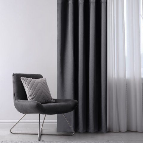RESTILO zasłona BLACKOUT kolor stalowy szarfa upinająca styl klasyczny taśma materiał blackout 285x250 - CURT/AH/BLACKOUT/PLEAT/