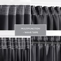 RESTILO zasłona BLACKOUT kolor stalowy szarfa upinająca styl klasyczny taśma materiał blackout 285x250 - CURT/AH/BLACKOUT/PLEAT/